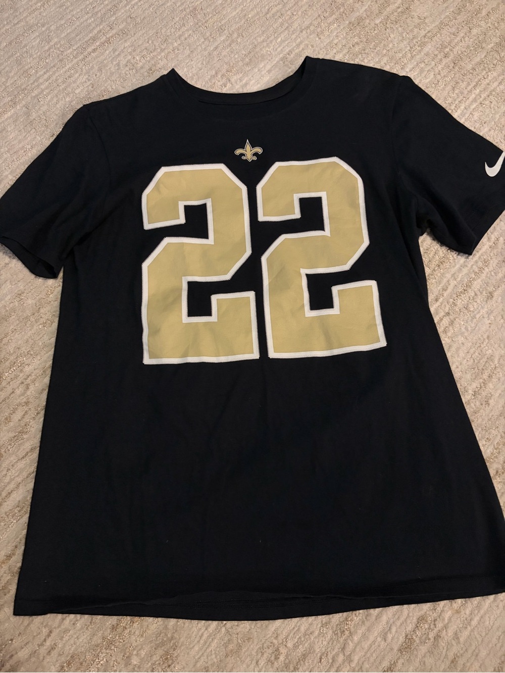 Nike Black Tee with Gold #22 Football Graphic